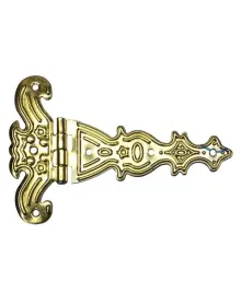 Dekoratif, Sac Tek Kuyruklu Menteşe - 69x102 mm, Büyük, Sarı, 100 Adet