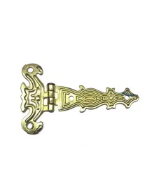 Dekoratif, Sac Tek Kuyruklu Menteşe - 40x68 mm, Küçük, Sarı, 100 Adet