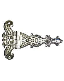 Dekoratif, Sac Tek Kuyruklu Menteşe - 69x102 mm, Büyük, Nikel, 1 Adet