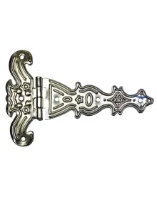 Dekoratif, Sac Tek Kuyruklu Menteşe - 69x102 mm, Büyük, Nikel, 1 Adet