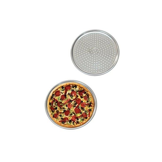 Delikli Çelik Pizza Ve Lahmacun Tepsisi Orta Boy -32 cm Delikli Çelik Pizza Ve Lahmacun Tepsisi Orta Boy -32 cm
