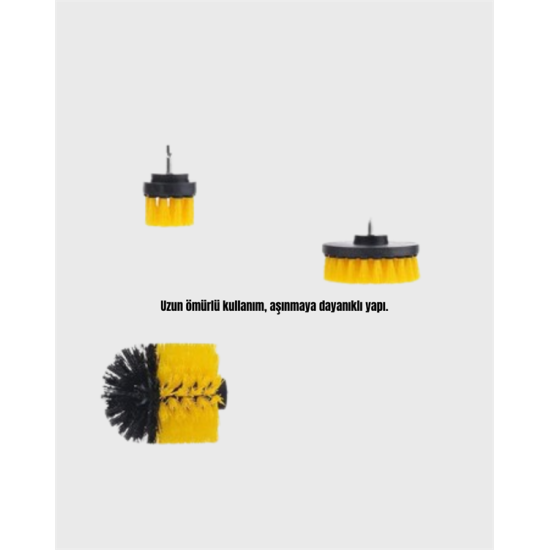 Yüksek Devirde Etkili Temizlik Sağlayan Matkap Ucu Fırça Seti