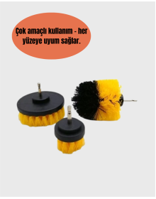 Yüksek Devirde Etkili Temizlik Sağlayan Matkap Ucu Fırça Seti