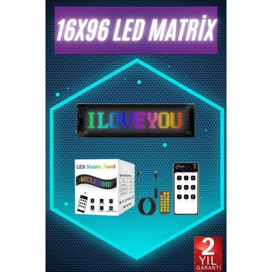 Digital Araba Yazısı Ekran Matrix En Büyük Boy Matrix LED Panel 19*96 pıxel