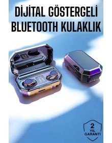 Dijital Göstergeli Bluetooth Bağlantılı Kulaklık Dokunmatik Kontrol