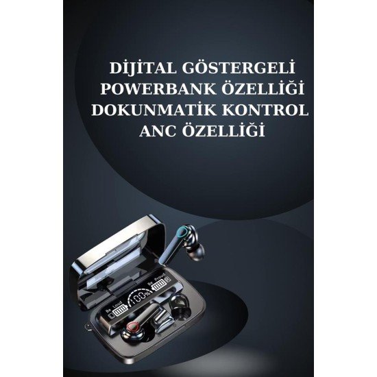 Dijital Göstergeli Powerbank Bluetooth Kulaklık ve Yeni Nesil Amoled Ekran Akıllı Saat