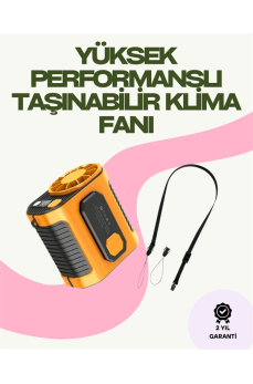Dijital Göstergeli Turbo Taşınabilir Fan – USB Type-C, 3 Serinlik Modu
