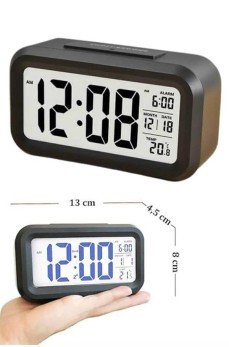 Dijital Masa Saati Termometre Takvim Led Ekran Pilli Ev Ofis Masası