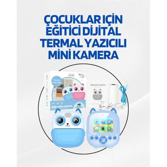 Dijital Termal Yazıcılı Mini Kamera – HD Video & Anında Fotoğraf Çıktısı