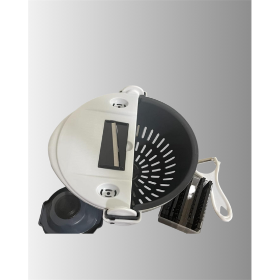 Süzgeçli Hazneye Sahip Çok Amaçlı Rende ve Dilimleyici