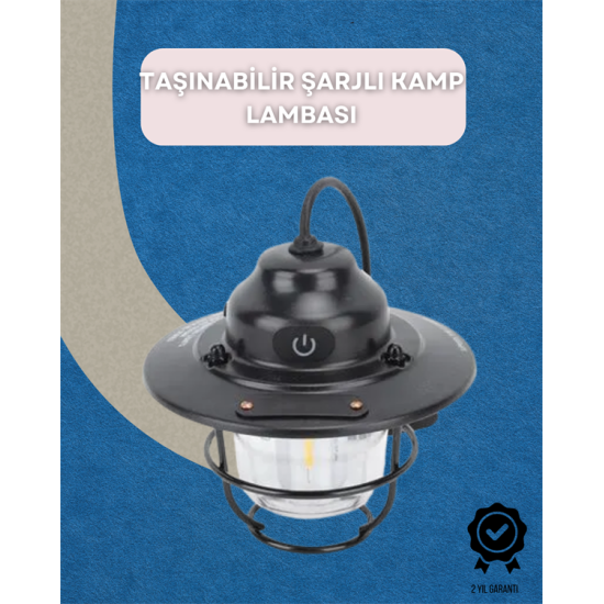 Dış Mekan İçin Şık LED Fener – 4400mAh Pil, IPX4 Su Geçirmez, Asılabilir