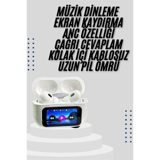 Dokunmatik Ekranlı Air Pro 2 ANC Kulaklık Kablosuz Çok Fonksiyonlu