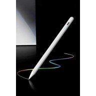 Dokunmatik Kalem Beyaz Şarjlı Yedek Uçlu Android ve İOS Uyumlu