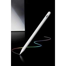 Dokunmatik Kalem Beyaz Şarjlı Yedek Uçlu Android ve İOS Uyumlu
