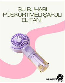 Dönen Su Sisli El Fanı – 4 Kademeli Rüzgar, Şeffaf Su Haznesi, Sessiz Çalışma