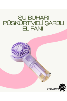 Dönen Su Sisli El Fanı – 4 Kademeli Rüzgar, Şeffaf Su Haznesi, Sessiz Çalışma