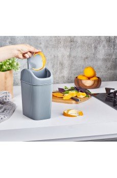 Döner Kapaklı Mini Çöp Kovası 2.5 LT - Krem Döner Kapaklı Mini Çöp Kovası 2.5 LT - Krem