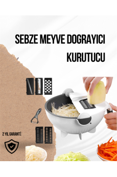 Döner Mekanizmalı Rende Bıçaklı Sebze Dilimleyici Seti
