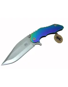 DPX Gear WL 9115 Outdoor Çakı 23 cm - Metal Gökkuşağı Sap, Otomatik, Kılıflı