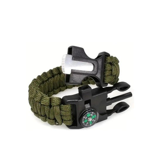 Düdük Çakı Pusula Çakmaktaşı Paraşüt İpi Hayatta Kalma Bilekliği Düdük Çakı Pusula Çakmaktaşı Paraşüt İpi Hayatta Kalma Bilekliği