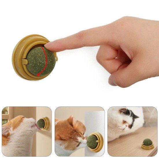 Duvara Yapışan Dönen Kedi Nanesi Cat Oyun Topu Doğal Kedi Oyuncağı Duvara Yapışan Dönen Kedi Nanesi Cat Oyun Topu Doğal Kedi Oyuncağı