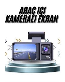 DVR Araç İçi Kamera Ön ve İç Kamera 2 İnç Ekranlı Çift Kamera