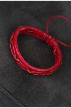 Kırmızı Renk İpli Yeni Sezon Deri Erkek Bileklik