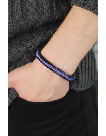 Mor Deri Erkek Bileklik