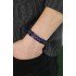 Mor Renk Damalı Deri Erkek Bileklik