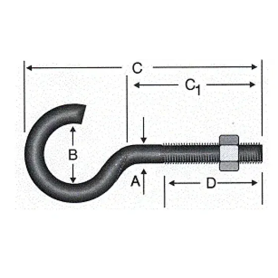 Açık Metrik Kanca M5 / 21x100 - 100 Adet