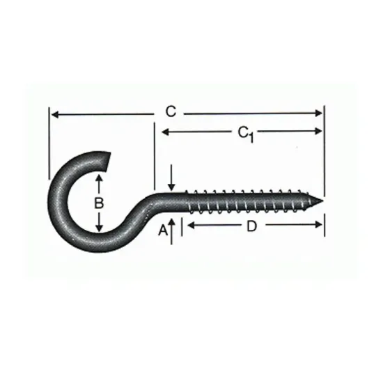 Açık Piton, Kanca, Çengel 23x150 - 100 Adet