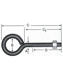 Kapalı Metrik Kanca M5 / 21x80 - 100 Adet
