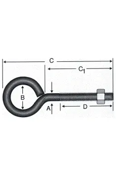 Kapalı Metrik Kanca M5 / 21x80 - 100 Adet