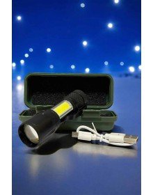 El Feneri Led USB Şarjlı Zoom Mini Led Işık Acil Durum Feneri