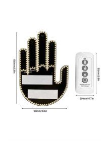 El Orta Parmak Led Kumandalı Araç İçi Reflektör Arka Cam El Simgesi