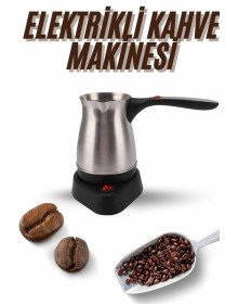 Elektrikli Cezve 800 Watt Paslanmaz Çelik Türk Kahve Makinesi Saplı