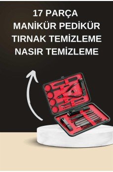 Elektrikli Manikür Pedikür Seti İkili Set 17 Parça Tırnak Bakımı Nasır Temizleme Tırnak Şekillendirme