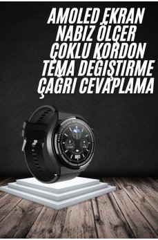 En Çok Tercih Edilen Akıllı Saat Amoled Ekran Nabız Sensörü GPS Uyumlu Adımsayar