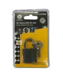 Tudor 25 mm Kısa Gri Asma Kilit