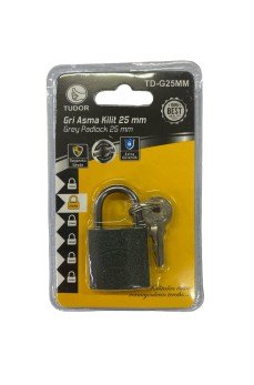 Tudor 25 mm Kısa Gri Asma Kilit