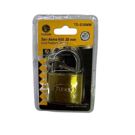 Tudor 38 mm Kısa Sarı Asma Kilit Tudor 38 mm Kısa Sarı Asma Kilit