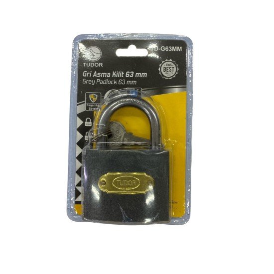 Tudor 63 mm Kısa Gri Asma Kilit