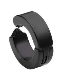 Erkek Küpesi - 1 Adet Siyah Çelik Kıstırmalı Küpe Paslanmaz Atmaz Çelik Siyah Küpe