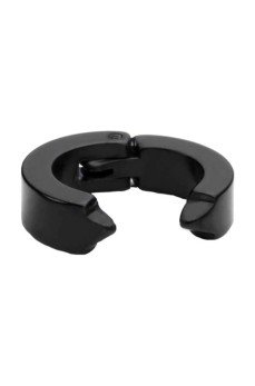 Erkek Küpesi - 1 Adet Siyah Çelik Kıstırmalı Küpe Paslanmaz Atmaz Çelik Siyah Küpe