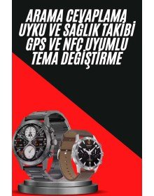 Erkeklere Özel Akıllı Saat Çelik Kordon Bluetooth Bağlantılı İOS ve Android Uyumlu