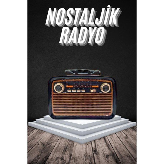 Eskitme Nostalji Tasarımlı Bluetoothlu Nostalji Radyo Ahşap Nostaljik Görünümlü