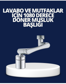 Esnek 1080° Musluk Başlığı 3 Eklemli Hareketli Su Modlu Lavabo Aparatı