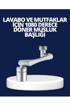 Esnek 1080° Musluk Başlığı 3 Eklemli Hareketli Su Modlu Lavabo Aparatı