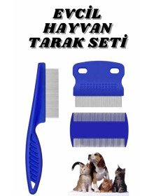 Evcil Hayvan Bit Tarağı Seti Paslanmaz Çelik Bıçaklı 4'lü Set
