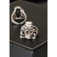 Kuru Kafa Tasarımlı Eskitme Gümüş Renkli Ayarlamalı Model Erkek Yüzük